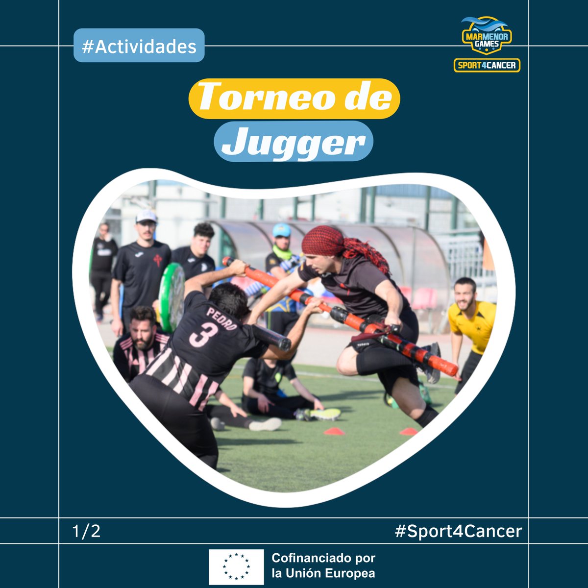 El Club Deportivo Jugger Murcia celebrará el 𝗜 𝗧𝗼𝗿𝗻𝗲𝗼 𝗱𝗲 𝗝𝘂𝗴𝗴𝗲𝗿 𝗠𝗮𝗿 𝗠𝗲𝗻𝗼𝗿 𝗚𝗮𝗺𝗲𝘀 en los Sport4Cancer · Mar Menor Games. 

📅𝟮𝟮 𝗱𝗲 𝗮𝗯𝗿𝗶𝗹
📍𝗖𝗮𝗿𝘁𝗮𝗴𝗲𝗻𝗮, Recinto del Mundial 82
📝Los equipos participantes se pueden sport4cancermmg.com/sport-activiti…