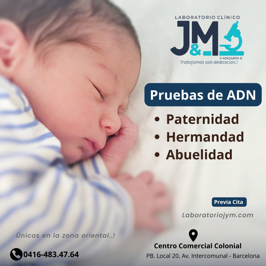 Laboratoriojym's tweet photo. Las pruebas de paternidad consisten en comparar el perfil genético de un individuo con su presunto padre y comprobar si comparten o no su información genética.🧐
📍Empleando tecnología de secuencia de ADN que garantiza la confiabilidad en los resultados
#genetica #lecheria #adn https://t.co/sRGrysjuxN