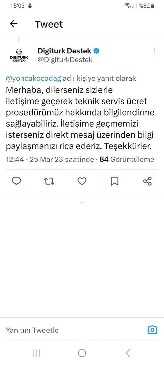 Prosedürünüz umrumda değil. Bana yeni kutu ve yeni çanak anten verdiniz.Elemanınız kutuyu taktı,çanak anteni ısrar etmeme rağmen takmadı.O gitti yayın donma başladı.O günden beri madurum,siz 200 tl talep ediyorsunuz!Mesaj kaydı var.Mahkemede görüşürüz! <a href="/DigiturkDestek/">Digiturk Destek</a> <a href="/Digiturk/">Digiturk</a>