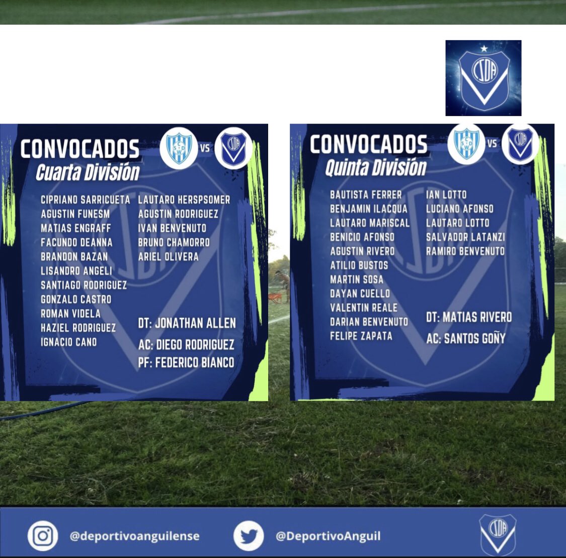 #AnguilenseJuveniles Los Citados de #Cuarta y #Quinta para jugar ante @clubsocialydeportivowinifreda 
.
.
.
.
.

#ELCLUBDELPUEBLO #VAMOSLOSPIBES 🔵⚽️🔵