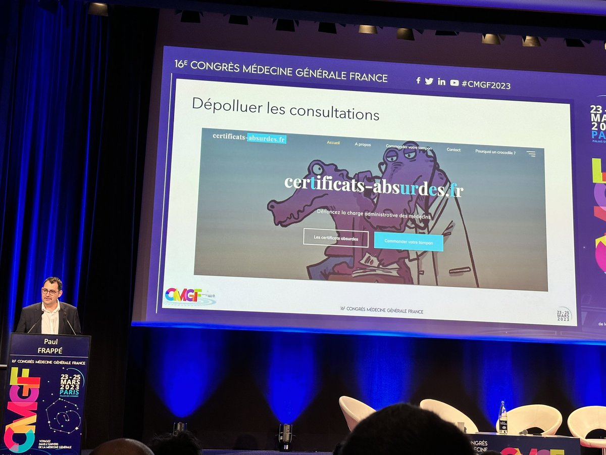 Paracetamed's tweet photo. #CMGF2023 
Le Collège de la médecine générale annonce le lancement du site https://t.co/K3MGA7QNis à l’image de l’initiative belge https://t.co/ZLAJ65yOn0

Objectif : lutter contre les certificats inutiles qui encombrement nos cabinets et pèsent sur les usagers 😉 https://t.co/3Uj7fmYVkU