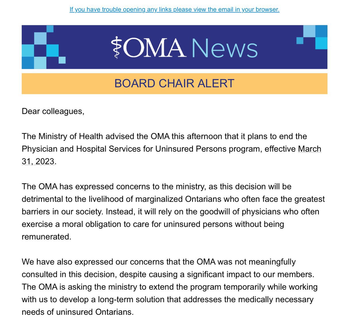 Disgusted to hear the Ontario government will be ending physician &amp; hospital services for uninsured people. 

Marginalized uninsured people are human beings who deserve healthcare too. 

Trying to save money by denying healthcare to society’s most vulnerable...is just wrong.
