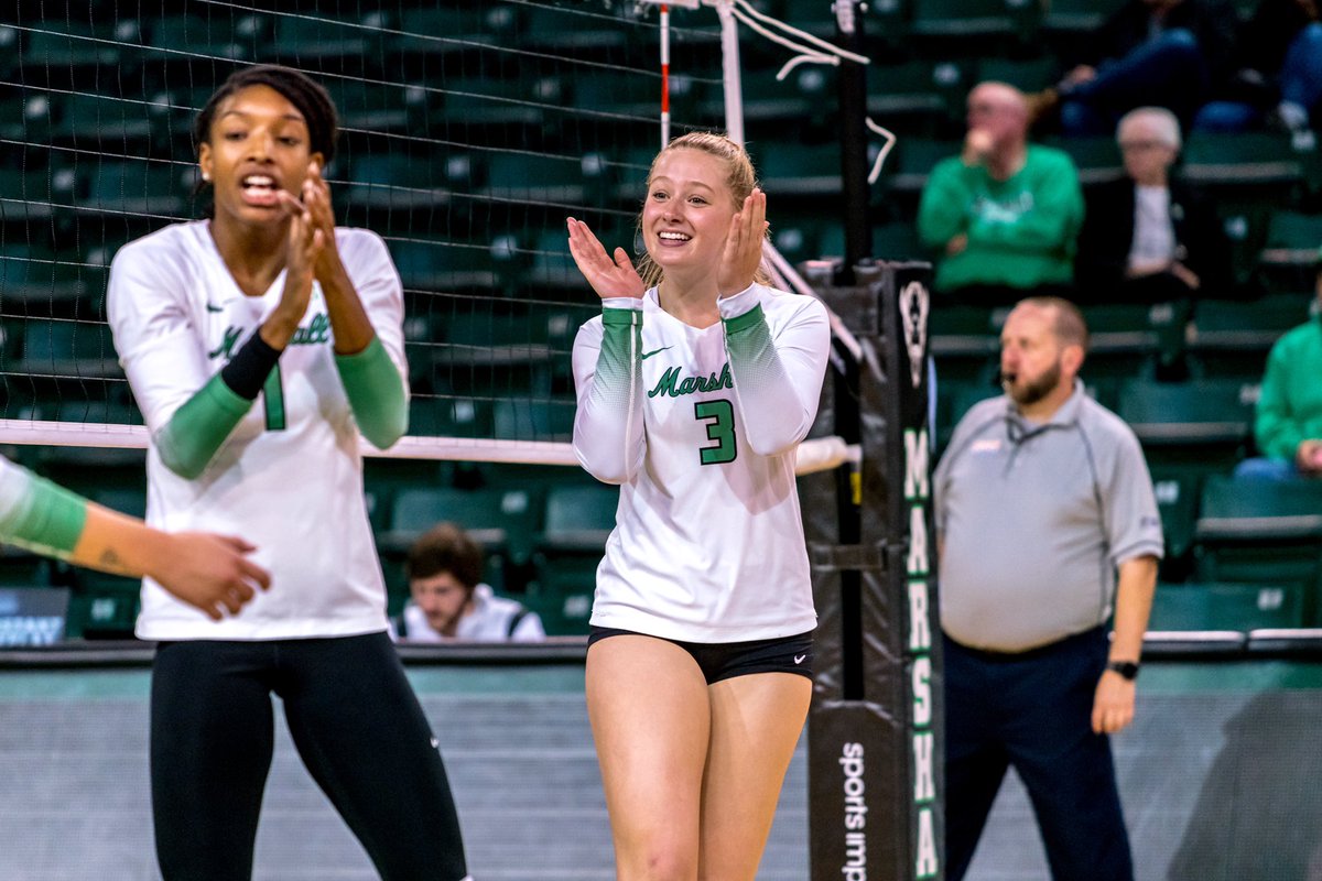 HerdVolleyball's tweet photo. Get hype! It’s time for our first home spring game! 

⌚️2PM
🤘 First chance to see the new teraflex! 

#WEoverME // #WeAreMarshall https://t.co/L8kZtpNHkN