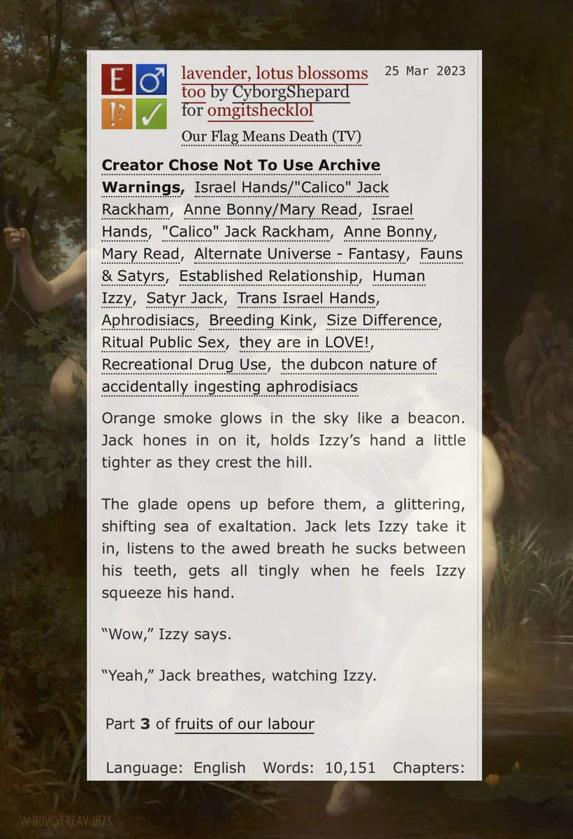 cyborgshepard's tweet image. my final entry for @CJizzy_Week is also a present for our beloved @omgitshecklmao!✨ 🍃 thank you for your ever-inspiring art, and thank you mods for running this event. it’s been an absolute joy seeing so much cjizzy love 💕 link here! archiveofourown.org/works/45999619