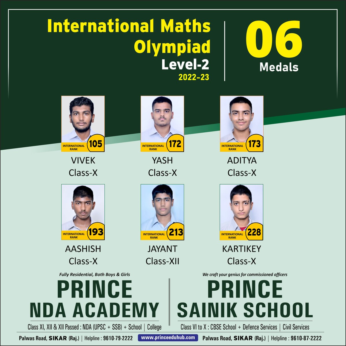 Prince_Eduhub's tweet photo. We are thrilled to announce that our Champs have once again made us proud with their exceptional performance in the International Olympiads.🏆
#PrinceEduhub #PrinceSainikSchool #army #NDAExam #NDAACADEMY #Army #Airforce #Navy #Defenceofficers #armyofficers #sainikschool https://t.co/EmRNKUWjOS