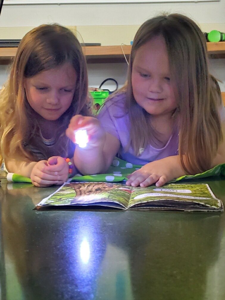 Brigancesclass's tweet photo. When the power goes out, you take the opportunity to partner read with finger lights! https://t.co/PkaNTA1s4C