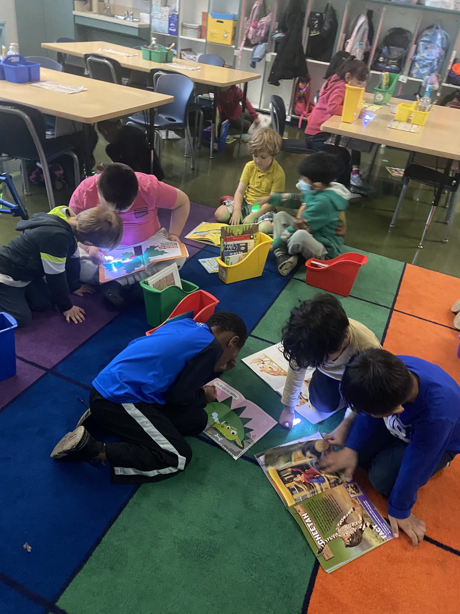 When the power goes out, you take the opportunity to partner read with finger lights!