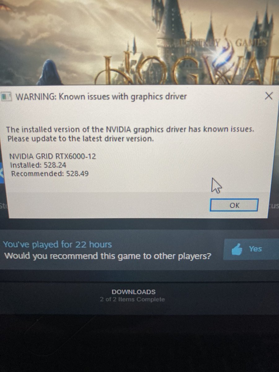 YoniNegri's tweet photo. @Boosteroid_main Hi Team, I am trying to play Hogwarts Legacy. When launching the game I get the following Error. When clicking okay, the game launches. But in some point the session freezes. https://t.co/Bx2unNdNrn