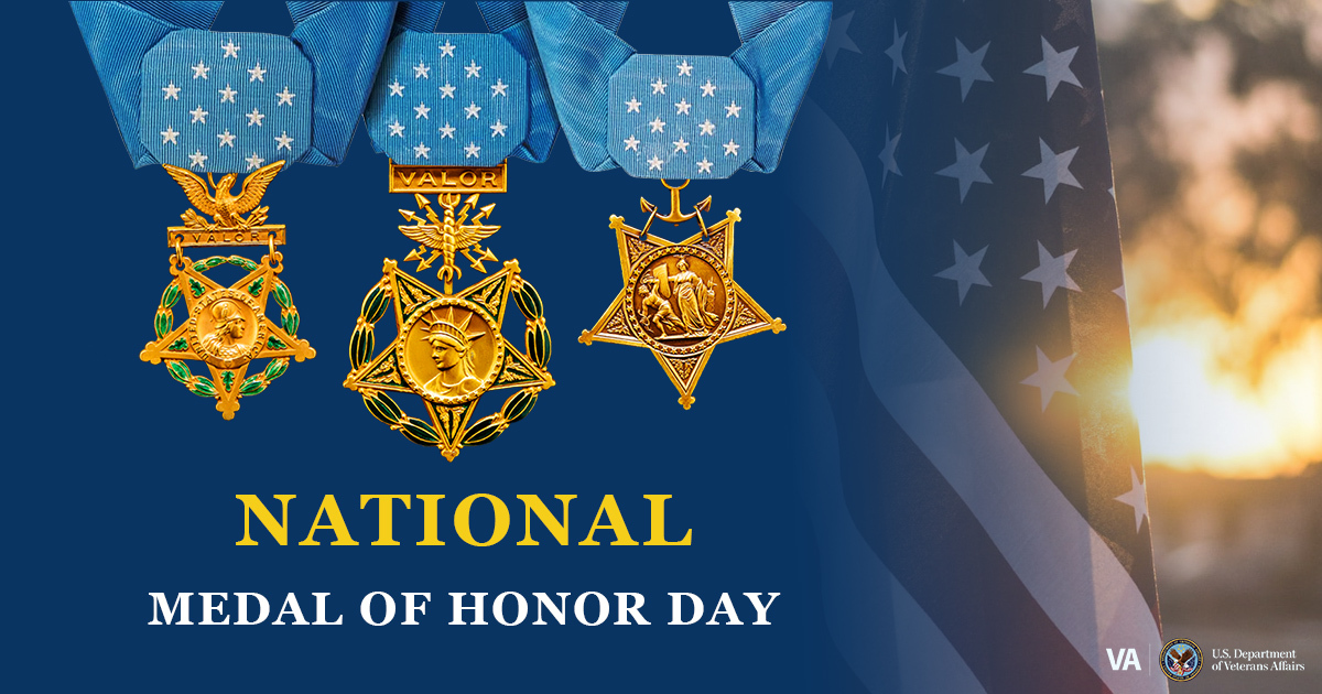 Today we celebrate National Medal of Honor Day. There have been 3,151 recipients of our nation's highest recognition of valor since its establishment in 1861! We are thankful for the bravery and sacrifice of all Medal of Honor recipients, past, present and future.