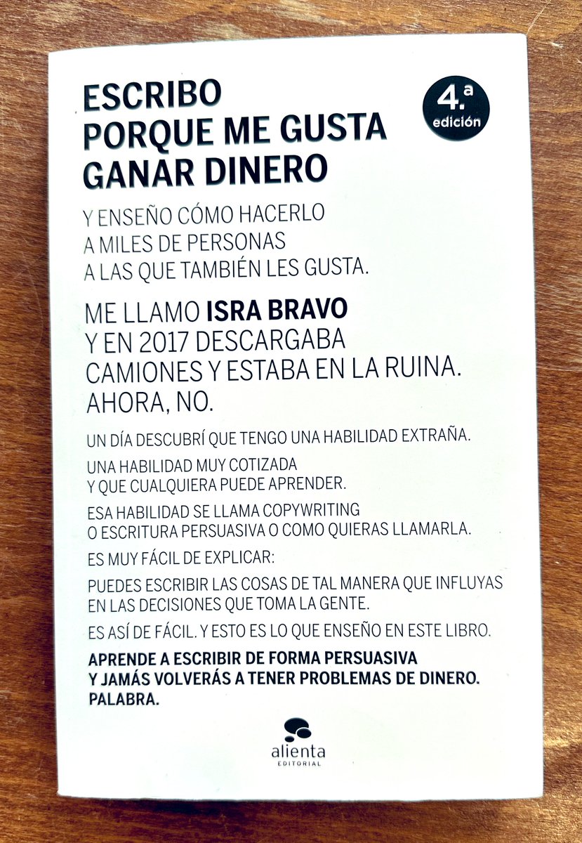 chibas's tweet photo. Imagina que no tienes dinero y tampoco cómo buscarlo.

Este libro narra cómo el autor se hizo rico con la escritura persuasiva:

ESCRIBO PORQUE ME GUSTA GANAR DINERO. https://t.co/GknEXb6IE4