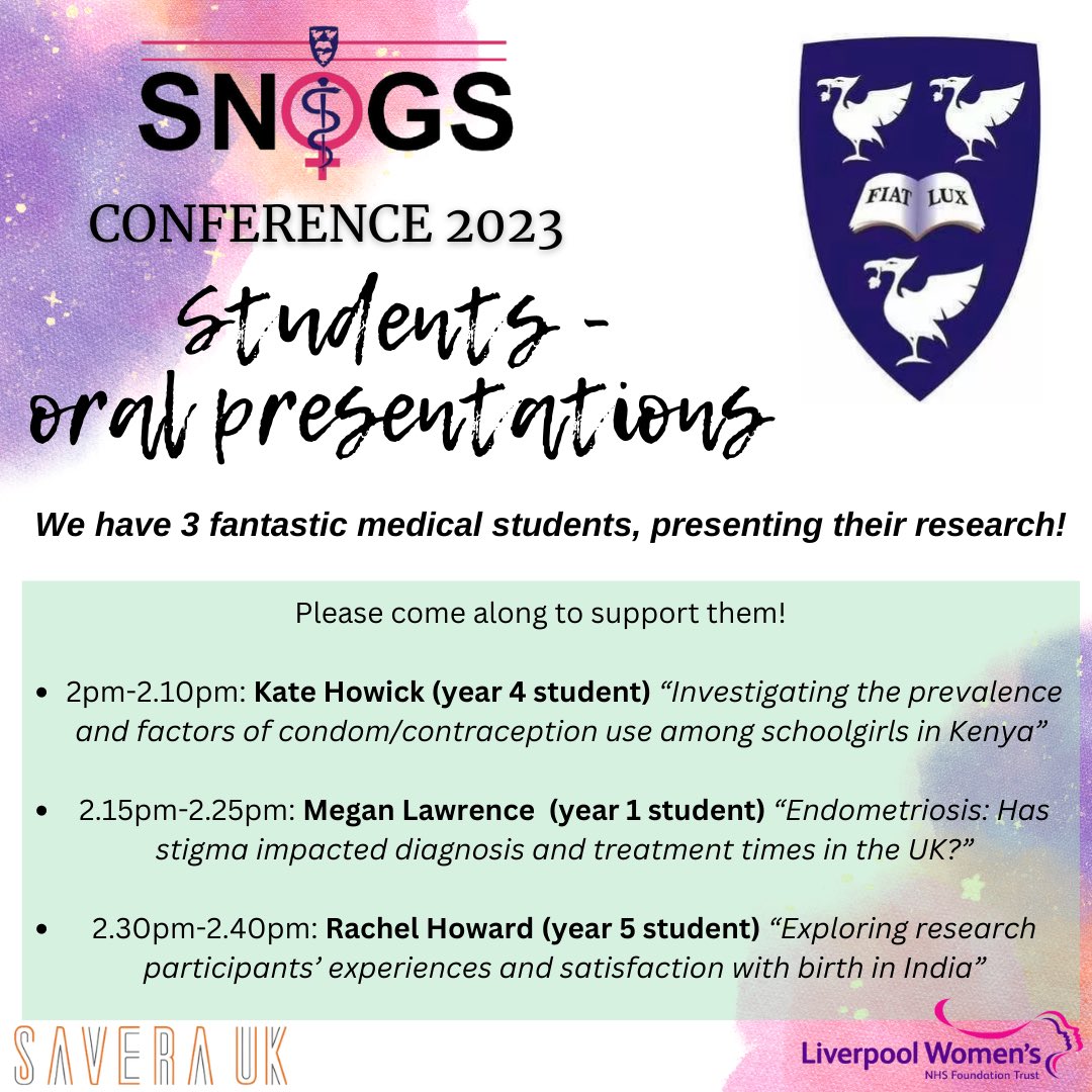 LivSNOGS's tweet photo. We are so pleased to have three @livunimedicine students presenting at our conference tomorrow! 

Please come along and support them :) 

This is a great opportunity to see how research can be presented, and the sort of thing you can get involved in during your time studying! https://t.co/fUdG1fJ6Ef