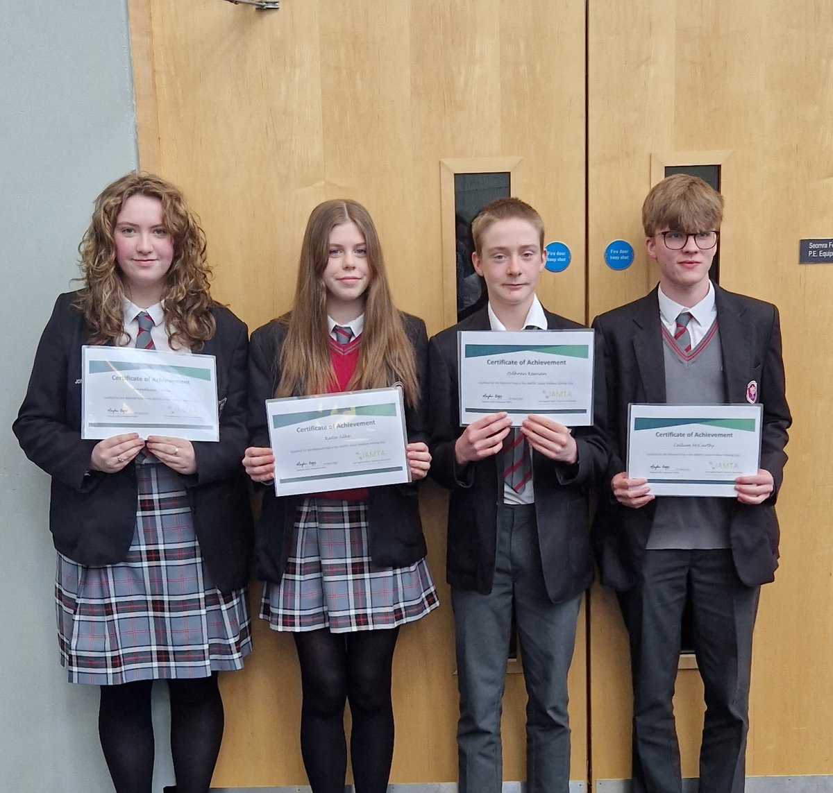 ClaregalwayColl's tweet photo. Congrats to the team who performed really well. Well done also to the winning team from Wesley College in Dublin. #iamta https://t.co/tMO8MR60C4