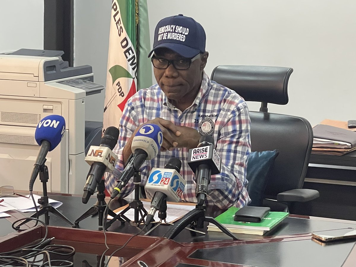 OfficialPDPNig's tweet photo. March 25, 2023

Text of Press Conference by the National Publicity Secretary of the PDP, Hon. Debo Ologunagba on the Party’s Position in Rejection of the Declaration by @inecnigeria of the @OfficialAPCNg as Winner in the Ogun State Governorship Election.

Gentlemen of the Press, the @OfficialPDPNig has reviewed the conduct of the Saturday, March 18, 2023 Governorship election in Ogun State and observed with concern that the result as declared by Independent National Electoral Commission (INEC) is completely at variance with the provisions of the Electoral Act, 2022 and Guidelines issues by INEC for the conduct of the election. 

Specifically, from the summary of collated results at the governorship election, it is evident that our candidate was in clear lead before compromised officials of INEC connived with the defeated All Progressives Congress (APC) to cancel PDP’s thousands of winning votes and brazenly declare the Candidate of the APC, Mr. Adedapo Abiodun as winner, in violation of the provisions of the Electoral Act, 2022.

It is instructive for INEC to note that with the cancelled votes, the margin of lead between Mr. Adedapo Abiodun of the APC and the PDP Governorship Candidate, Hon. Oladipupo Adebutu is not in excess of the total number of Permanent Voters Cards (PVCs) collected in Polling Units where election did not hold or cancelled by INEC, citing disruption of polls.

Whereas the number of Permanent Voters Cards (PVCs) collected in places where elections were not held or cancelled is 33,750, the margin of lead between the two candidates as announced by INEC Returning Officer is 13,915 thereby invalidating the Declaration and Return made by INEC.

In such circumstance, Section 24 (3) (4) of the Electoral Act, 2022 expressly mandate INEC to appoint a new date for the conduct of the polls in the Polling Units where election did not hold or cancelled before any Return can be made.

For clarity, Section 24 (3) (4) the Electoral Act expressly stipulates that:

S. 24. (3) “Where an election has commenced and there is reason to believe that there is or has been substantial disruption of election in a polling unit or constituency or it is impossible to continue with the election occasioned by threat to peace and security of electoral officials and materials, the Commission shall suspend the election and appoint another date for the continuation of the election or the process. 

(4) “Where the Commission appoints a substituted date in accordance with subsections (2) and (3), there shall be no return for the election until polling has taken place in the area or areas affected”.
 
The hurried declaration of the APC Candidate by the INEC Returning Officer as winner is therefore a declaration made contrary to the provisions of the Electoral Act, 2022, Regulations and Guidelines stipulated by INEC for the election. 

In situation such as this, the only option available to INEC is to exercise its powers under Section 65 (1) of the Electoral Act, 2022 to REVIEW the wrongful Declaration and Return made within SEVEN days. 

For the avoidance of doubt, Section 65 (1) provides that;

“The decision of the returning officer shall be final on any question arising from or relating to— (a) unmarked ballot paper; (b) rejected ballot paper; and (c) declaration of scores of candidates and the return of a candidate:

“Provided that the Commission shall have the power within seven days to review the declaration and return where the Commission determines that the said declaration and return was not made voluntarily or was made contrary to the provisions of the law, regulations and guidelines, and manual for the election”.

It is therefore reckless and highly condemnable that INEC would cancel PDP’s winning votes and hurriedly Declare and Return the defeated candidate of the APC as winner, in gross violation of the Law and total disregard for the Will of the people as expressed at the election.