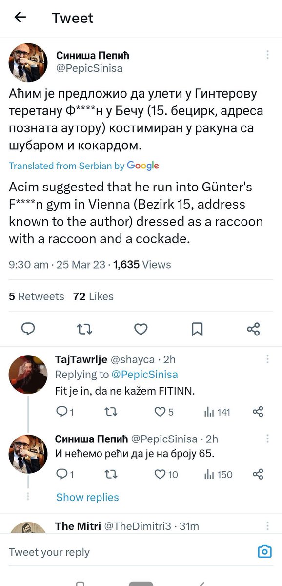 GunterFehlinger's tweet photo. Hi 🙋‍♀️ @elonmusk @Twitter this @PepicSinisa has exposed all my Telefon number, e-mail and whereabouts and now I receive 1000 messages with death ☠️ threats @usambserbia @FBI https://t.co/kmaavR8II1