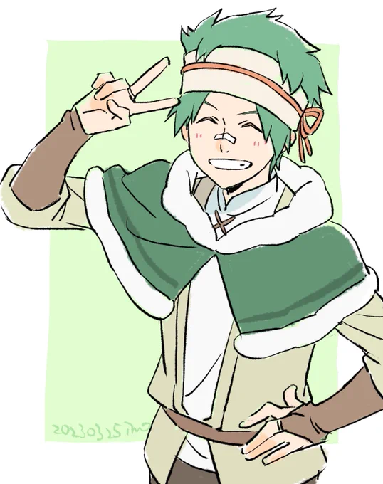 ガシタくん好きなのでガシタくん途中までラフ描いてたのに、気づいたら今日最終回だし服も新しいやつになっちゃった#暗黒兵士 