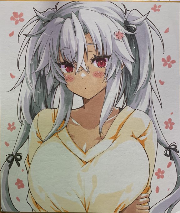 アニメ観ながら塗ってた武蔵しゃん色紙出来ました٩( 'ω' )و 