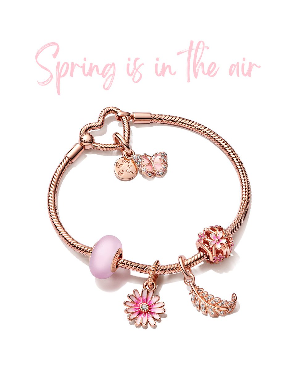 Our bestselling butterfly, now in a rosy glow. Say hello to spring with pieces that capture the joy in the air. 🎀 #MomentsWithPandora #SpringJewellery #PandoraCharms