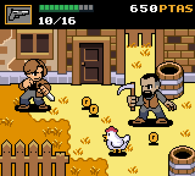 FeatureKreep's tweet photo. Resident Evil 4 demake for Game Boy Color

#RE4 #pixelart #RE4remake https://t.co/0WkDkirk0v