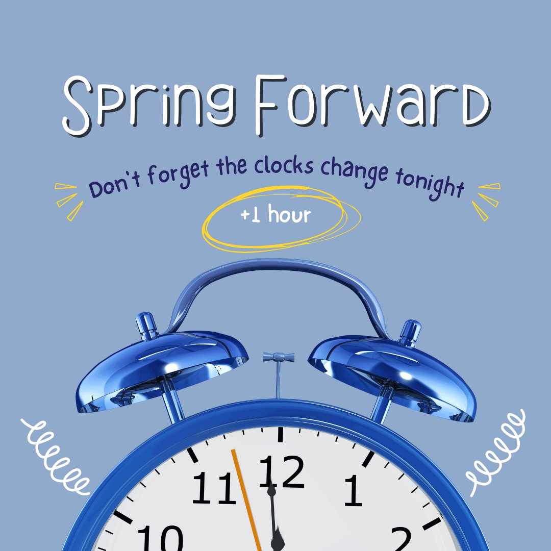 ⏰ Don’t forget the clocks change tonight…..an hour less in bed but more daylight for adventures! 

#ClocksChange #DaylightSaving #SpringForward #AdventureForAll