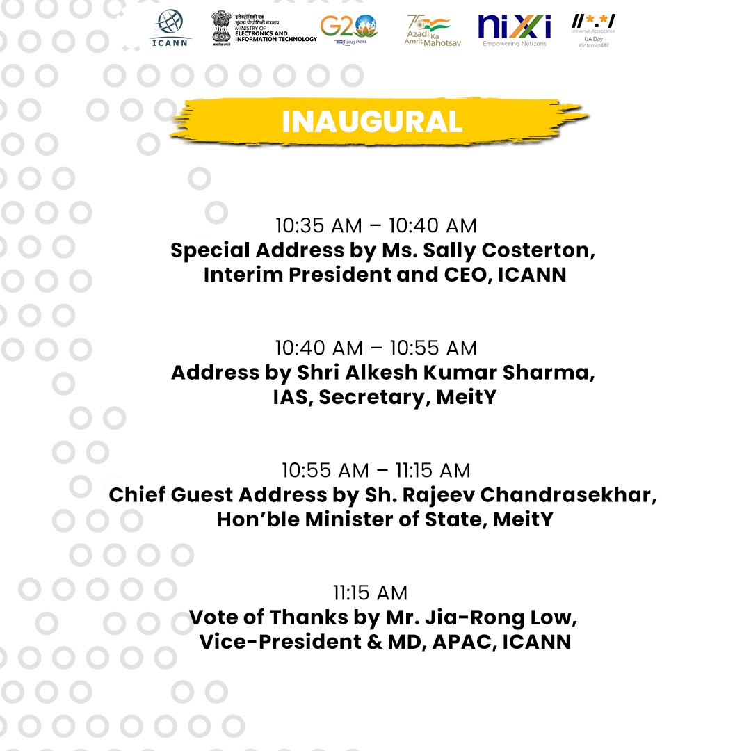 Come and join us on March 28 at Manekshaw Center in New Delhi for Day 2 of #UniversalAcceptanceDay, eliminating #languagebarriers and achieving #internet accessibility for all. Let's celebrate #digitalinclusivity together.
#UAD2023 #Internet4All #DigitalInclusion #digitalindia
