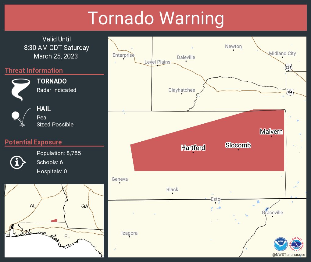 NWS Tornado on Twitter "Tornado Warning including Hartford AL,