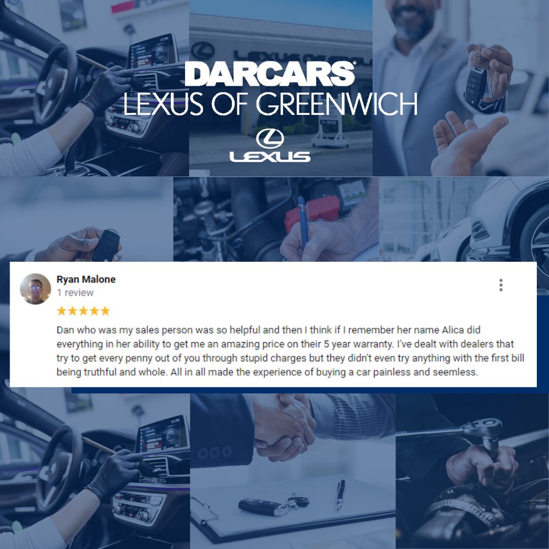 LexusGreenwich_'s tweet photo. Read what some of our customers are saying about their DARCARS experience. https://t.co/K0VOi2LKE8