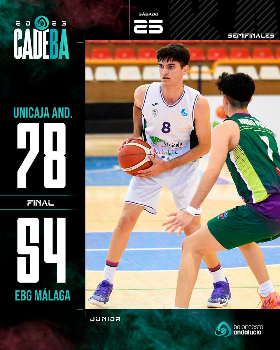 FAB_Andaluza's tweet photo. 🏀 #CADEBAJM2023 | SEMIFINALES 🔚
⏰ 12:00h
🔝 ¡@CanteraUnicajaC hace los deberes y se clasifica para la final y para el Campeonato de España!
📊 Afición FAB
#baloncestoandalucia
@urbaser_ @cajasur @TurismoAND @pontgrup @aytolinares @LinaBasketClub https://t.co/xuqUS8RclJ