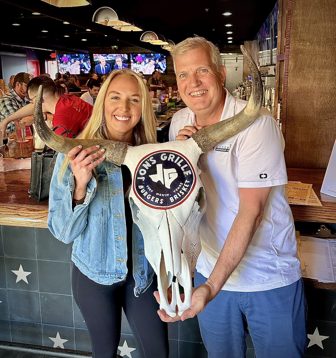 Added this one to the wall at Jon’s Grille today! Thanks, Emily Jean Miner!