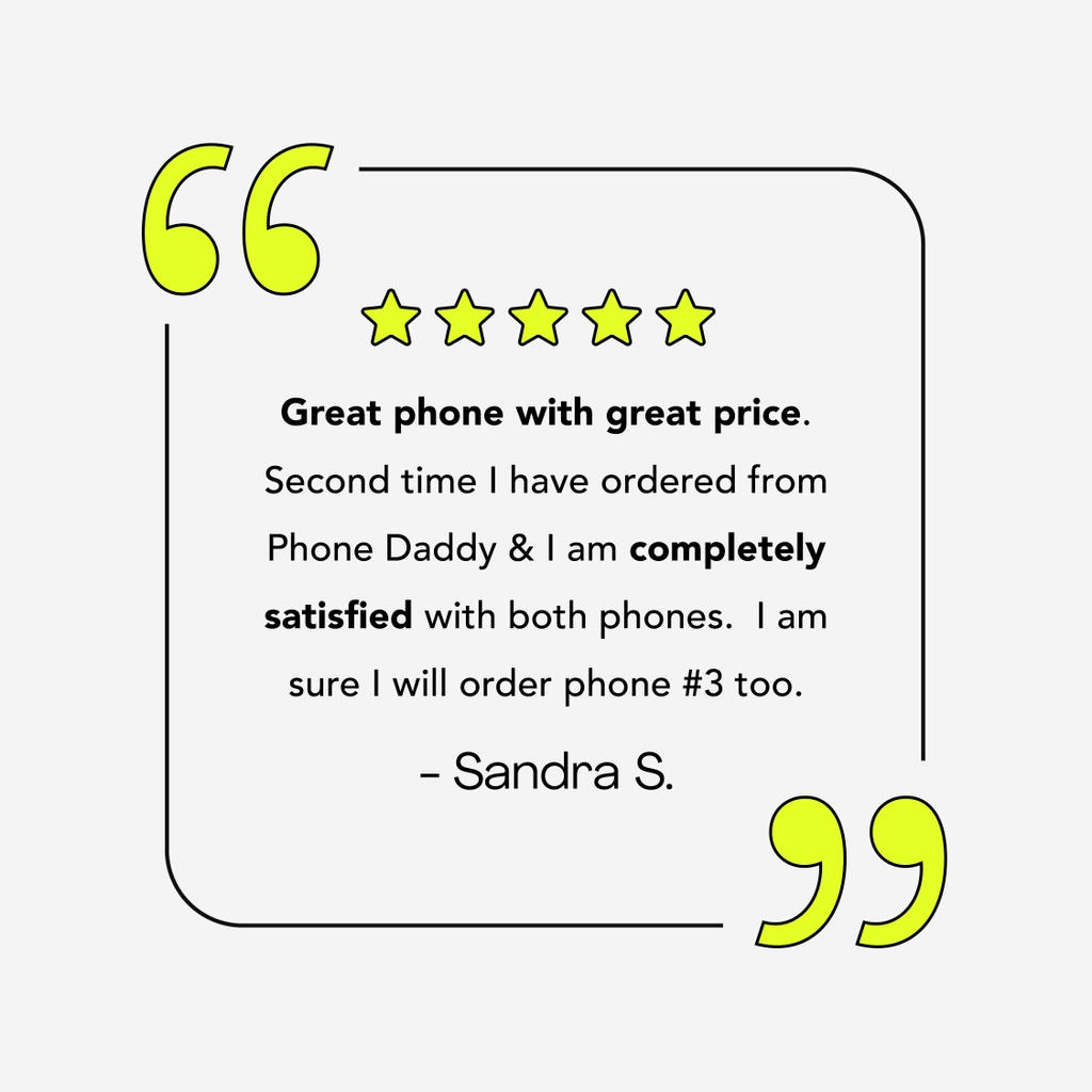PhoneDaddyHQ's tweet image. At Phone Daddy, our goal is to exceed your expectations every time🌟 We&apos;re so grateful to our customers for recognizing our efforts with 5-star reviews. We couldn&apos;t do what we do without you💛

#phonedaddyhq #newtech #preownedtech #refurbishedtech