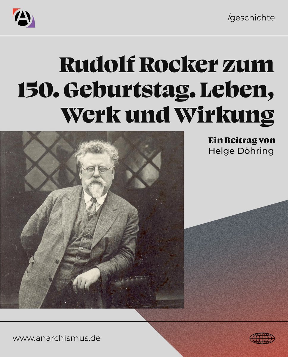 AnarchismusDE's tweet photo. Neuer Blogpost online anlässlich Rudolf Rockers 150.Geburtstag.
#anarchismus.de #anarchismus #geschichte #politik #theorie #happybirtday #rudolfrocker https://t.co/bFCEyv77Ci