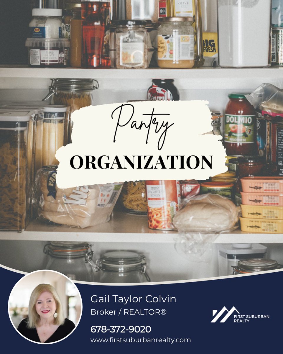 #pantry #pantrytips #pantryorganization #kitchenorganization #kitchenhacks #kitchentip #hometips #homeliving #firstsuburbanrealty #gailtaylorcolvin #ICameISawISold