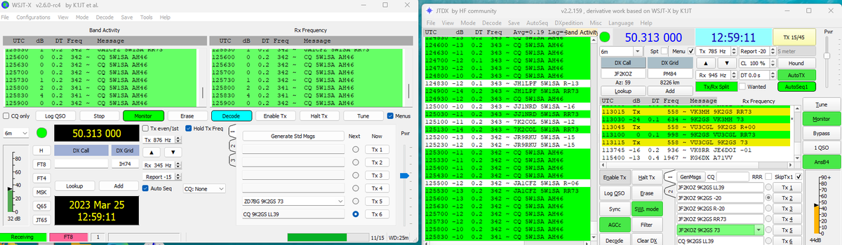 WSJT-X vs JTDX