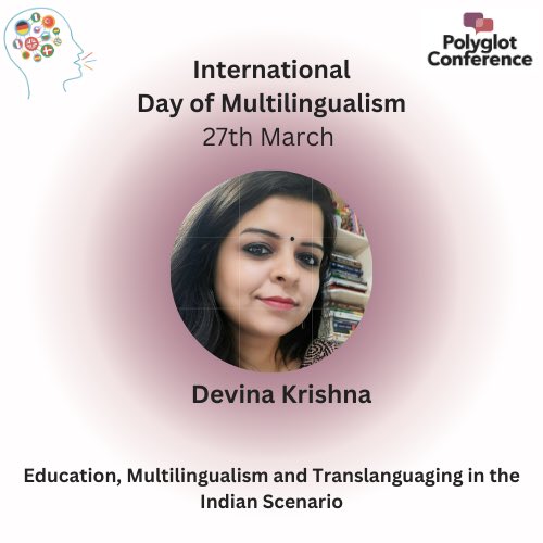 polyglot_confer's tweet photo. Celebrating #MultilingualDay  on 27th March in our Live Environment. Devina will speak at 15:00 in Mars School 1! You can still get a ticket for the Live Environment too, if you don’t have one already: https://t.co/6zSget37ik

#MultilingualIsNormal
#AllLanguagesCount https://t.co/R3osND8xMG