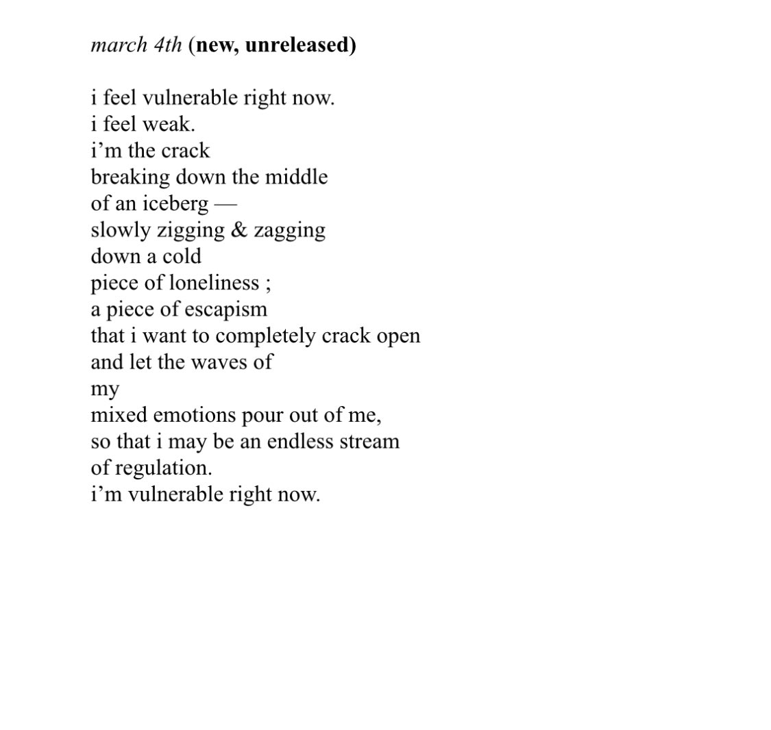 TheUglyArtCo's tweet photo. Brand new, unreleased poem from JoJo Brame!
March 4th
JoJo Brame
#theuglyartco #poetry #poem #memphisartist #memphisart #memphis #writer #artoftheday #artcollective #memphiswriter https://t.co/rKyzV2LhAf