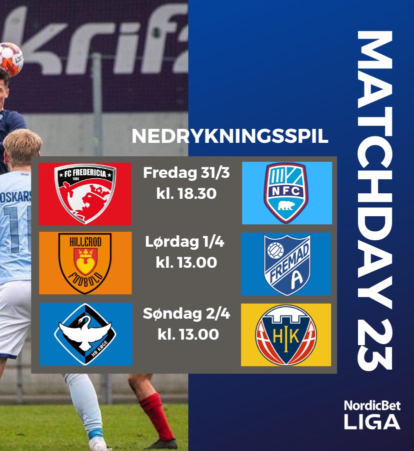 🔥6️⃣dage endnu🔥

Så gælder det op og nedrykning 📈📉

#nordicbetliga #fodbold #1division #vejleboldklub #hvidovreif #fchelsingør #sønderjyskefodbold #næstvedboldklub #hvidovreif #hillerødfodbold #hbkøge #hobroik #fcfredericia #nykøbingfc #fremadamager #vendsysselff