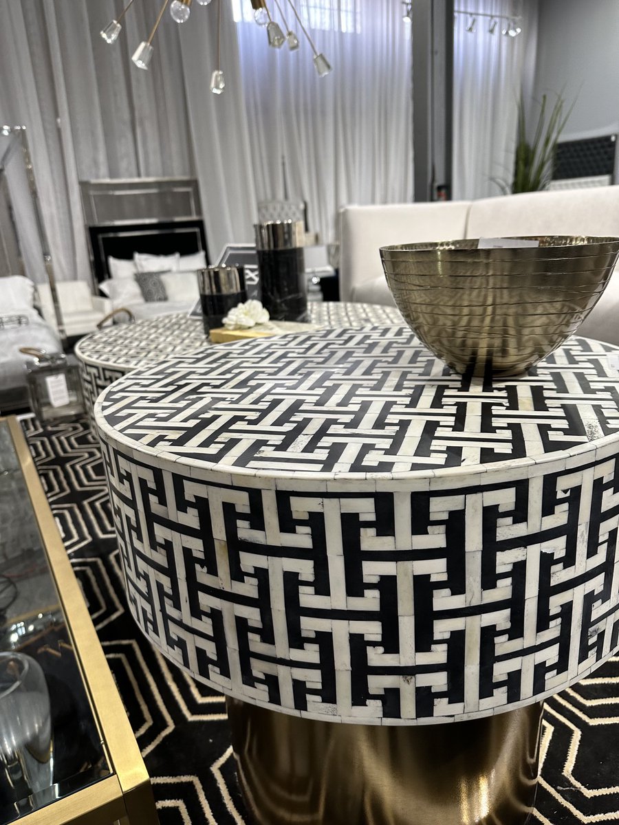 alphaonestaging's tweet photo. Very cool pattern, inlaid with marble coffee tables. https://t.co/obVc8x9pOx