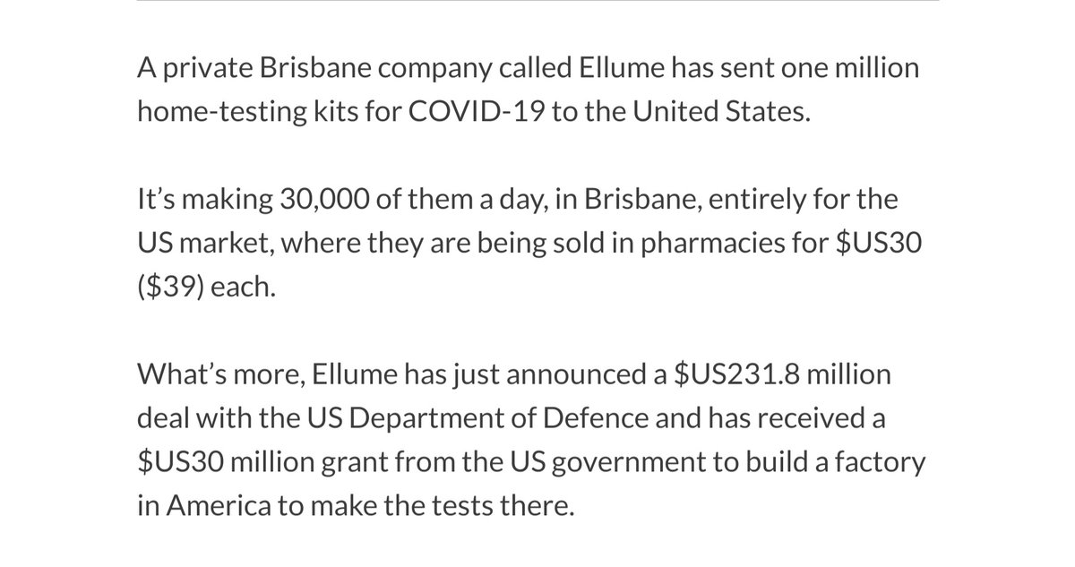WildColonialGal's tweet photo. @ThisNThatNews2 @BrydenBradley @dragonfishy @Jikkyleaks @cafelockedout @CKellyUAP Archived a year ago, hadn't checked in a while. Aspen,like many others,has done well out of the #pandemic.
Wait till you read about how ex-Treasurer Joe Hockey's Bondi Partners brokered a US RAT kit deal for QLD Gov-backed Ellume, FDA recalled 2m kits, is sued, then bankrupted. https://t.co/whWTHLxLc4