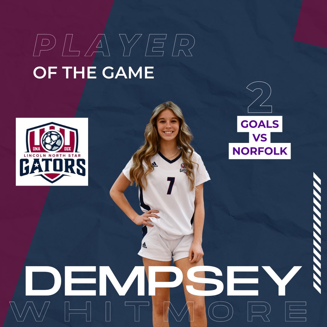 Lady Gators Soccer (@lnswomenssoccer) on Twitter photo 🌟 Our #POG vs Norfolk voted by her teammates….<a href="/DempseyWhitmore/">Dempsey Whitmore</a> 🌟 #7 recorded her first 2 goal game! 🌟 Our #POG vs Norfolk voted by her teammates….<a href="/DempseyWhitmore/">Dempsey Whitmore</a> 🌟 #7 recorded her first 2 goal game!