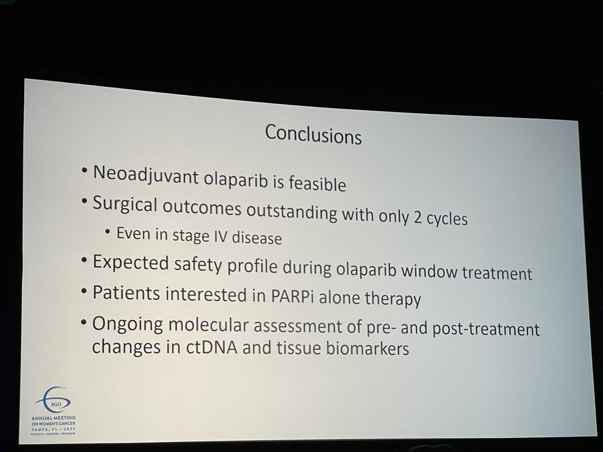 The future of neoadjuvant chemotherapy in #BRCA mutated #ovariancancer <a href="/ShannonWestin/">Shannon Westin, MD, MPH, FASCO</a> <a href="/MDAndersonNews/">MD Anderson News</a> #SGOMtg #sgo2023 #oncsurgery #gyncsm