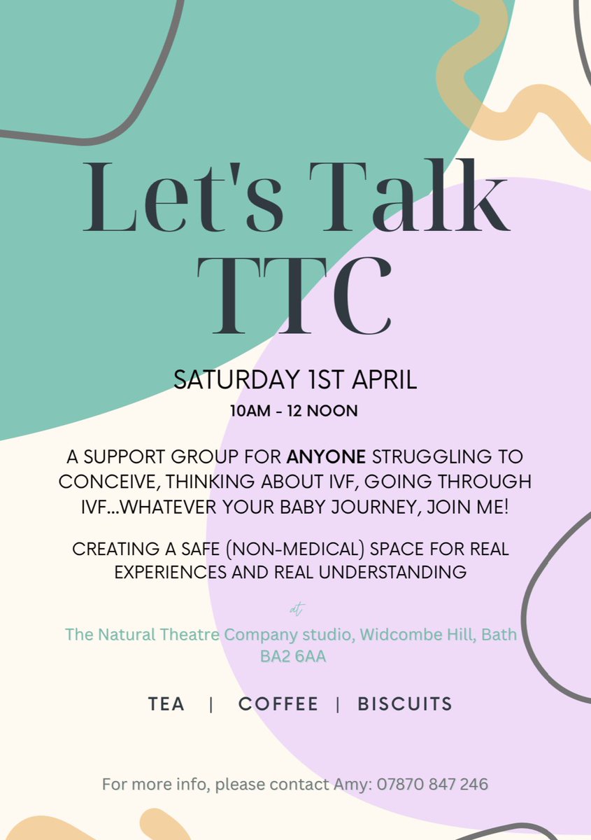 amyvickers_'s tweet photo. One week to go until our first meet!! My fellow theatre peeps, I know itโs not theatre related but please help me spread the word!! #ttc #ttccommunity #ttcsupport #ttcjourney #ivf #fertility #infertility #Bath #Bristol @RondoTheatre @theeggbath @theatrebristol @tl_theatre https://t.co/LGMWSffvDW