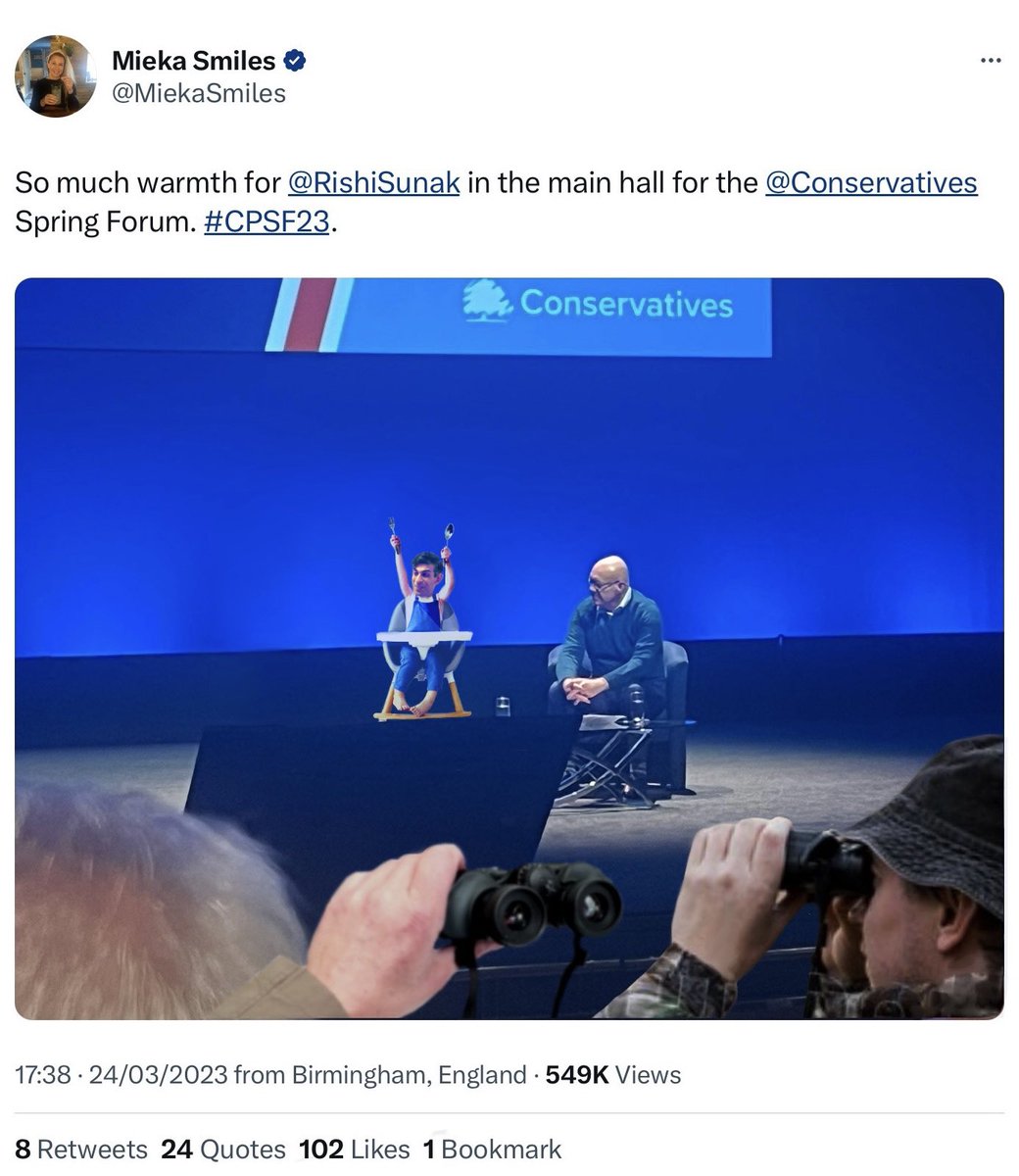 BurtOHare's tweet photo. A warm welcome for the little chap in the highchair… 👏🏼

Alt title - Name the perfume?…

#CPSF23 #BorrowersConference23 #HotBedOfVice https://t.co/Sf7OPBxjJy