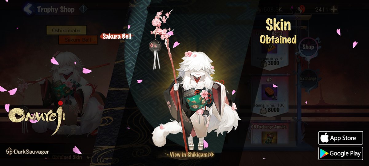 zizzy_msia's tweet photo. #Onmyoji# I got a brand new rare skin! Check it out and try your luck! https://t.co/2wkZml1XJK