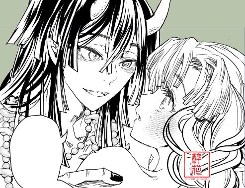 おばみつ🐍🍡進捗
下描きまだ残ってるけど飽きた!ので
気分転換に同時進行でペン入れ始めました
ついでにページ数もちょい増えました
やったね! 