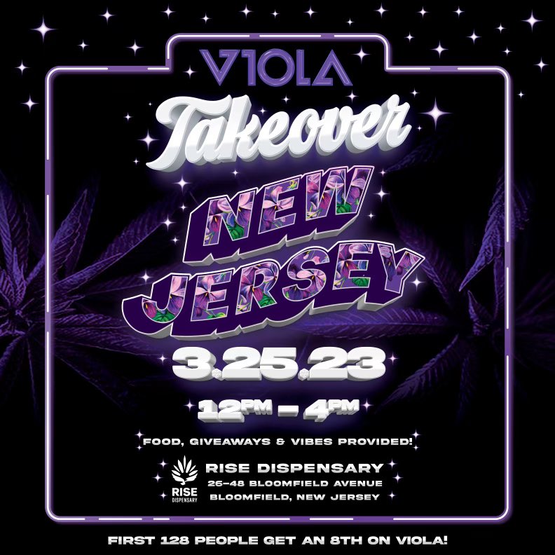 violajefe's tweet image. Make sure you pull up on me TODAY at @ RISE DISPENSARY IN BLOOMFIELD NJ. I’ll be there from 12-4. First 128 ppl get a free 1/8 from the squad! 💜🎥