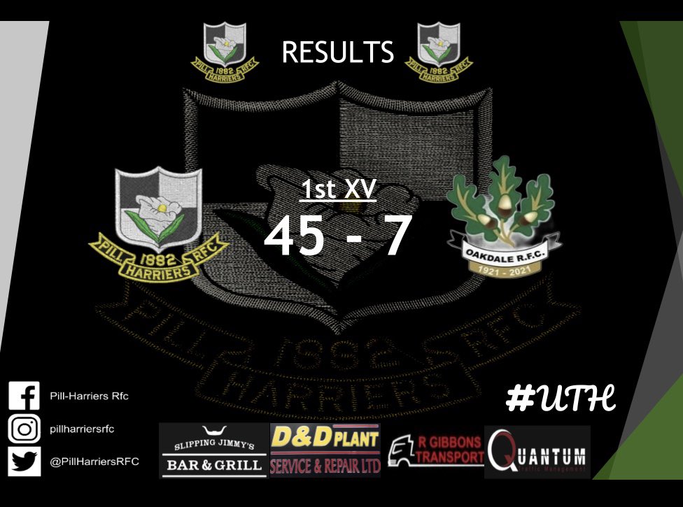 PillHarriersRFC's tweet photo. That’s the game! We take the W at home! All the best to injured boys for Oakdale, have a good rest of the year🖤 #UTH https://t.co/bSEecob7OA
