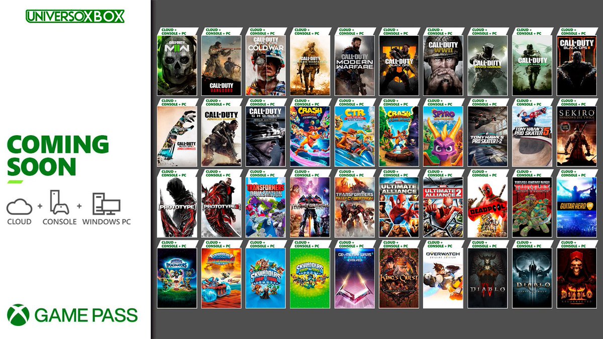XBOXStudio's tweet photo. POV

Se completa la compra de Activision y todos estos títulos pasan a estar disponibles en Xbox Game Pass. https://t.co/C02aRP1d3p