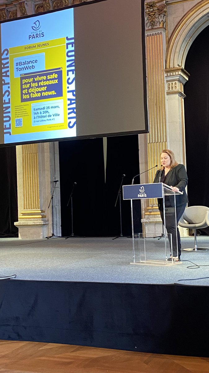 sbenmouffok's tweet photo. Ouverture du forum #BalanceTonWeb par @Helenebidard.
Apprendre à déjouer les fake news, rencontrer des journalistes et des associations, ça se passe aujourd’hui jusqu’à 20h à l’Hôtel-de-Ville de @Paris https://t.co/yv2gr5JYRl