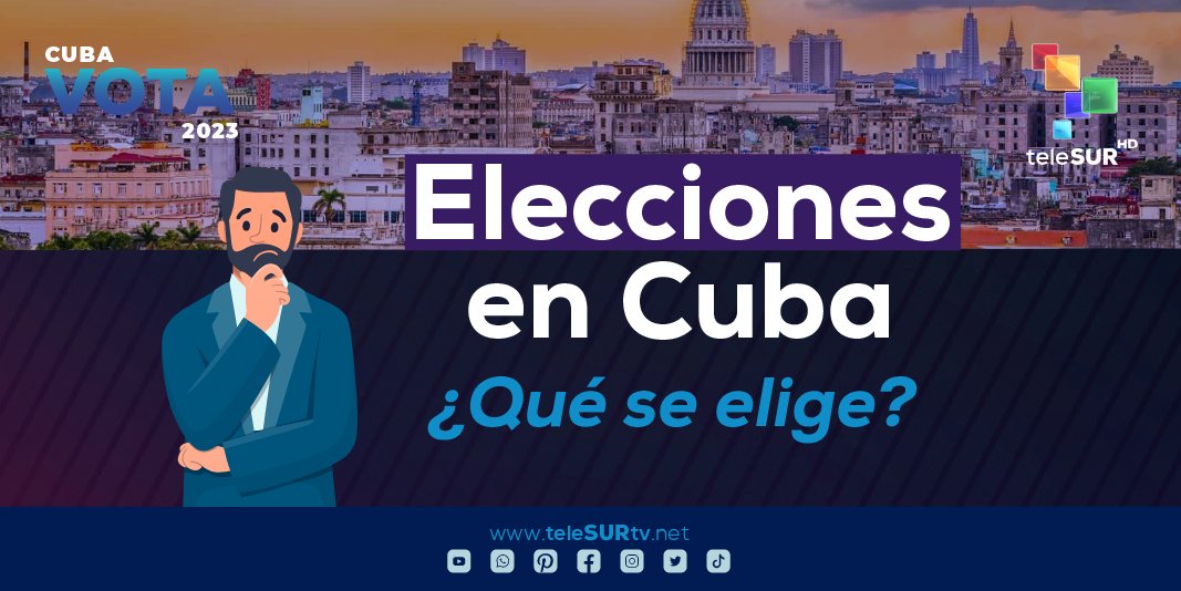 teleSURtv's tweet photo. 🧵#YoVotoPorTodos | Este domingo los cubanos irán nuevamente a las urnas en elecciones parlamentarias que adquieren una importante connotación política a partir del asedio que durante más de 60 años lleva a cabo el Gobierno de los Estados Unidos https://t.co/fAUe3r1Bb1
