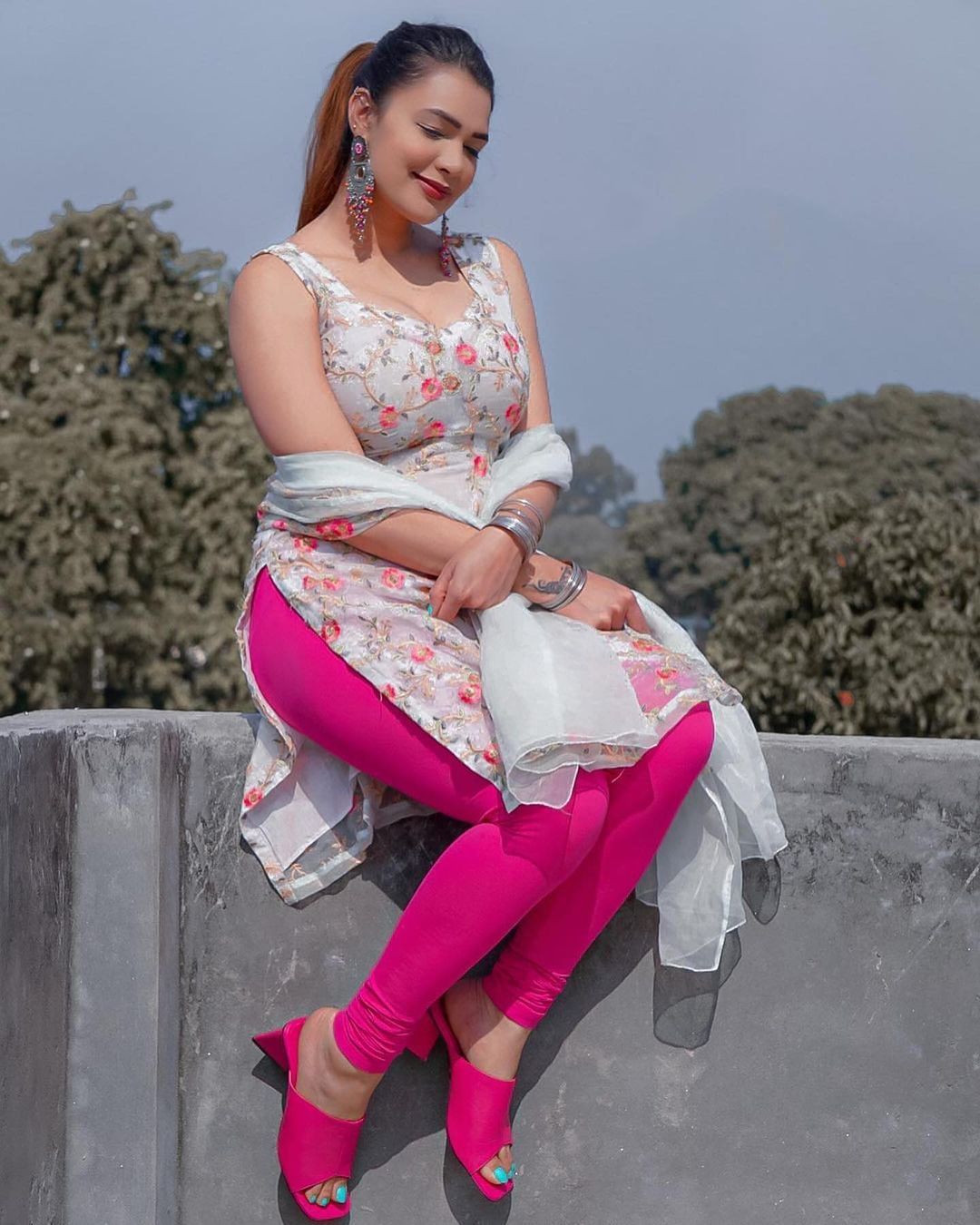 Buy Ivory Printed Embroidered Raw Silk Long Kurta with Leggings (Set of 2)  Online at Jaypore.com