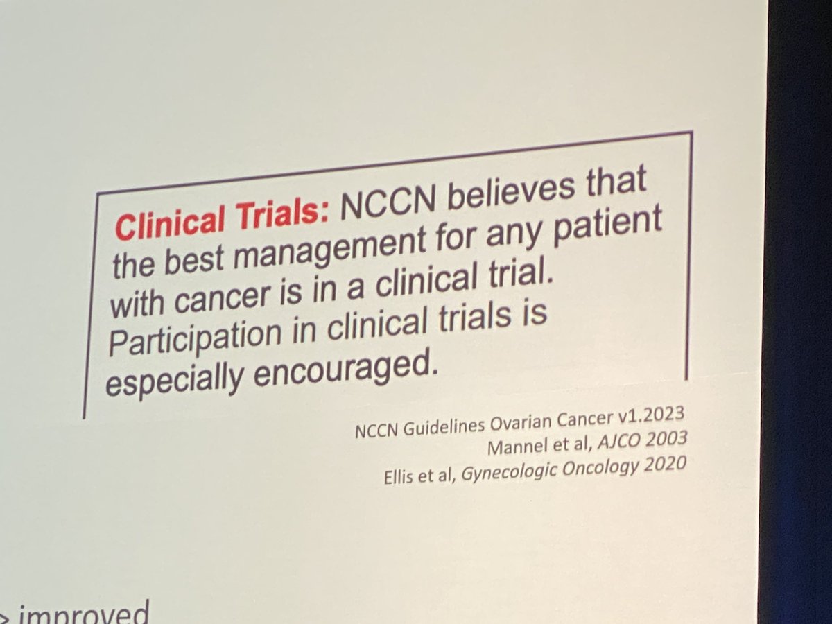 Excellent presentation by Dr Molly Morton on the importance of clinical trials. Trial patients do better and live longer. <a href="/SGO_org/">SGO</a> #swedishcancerinstitute